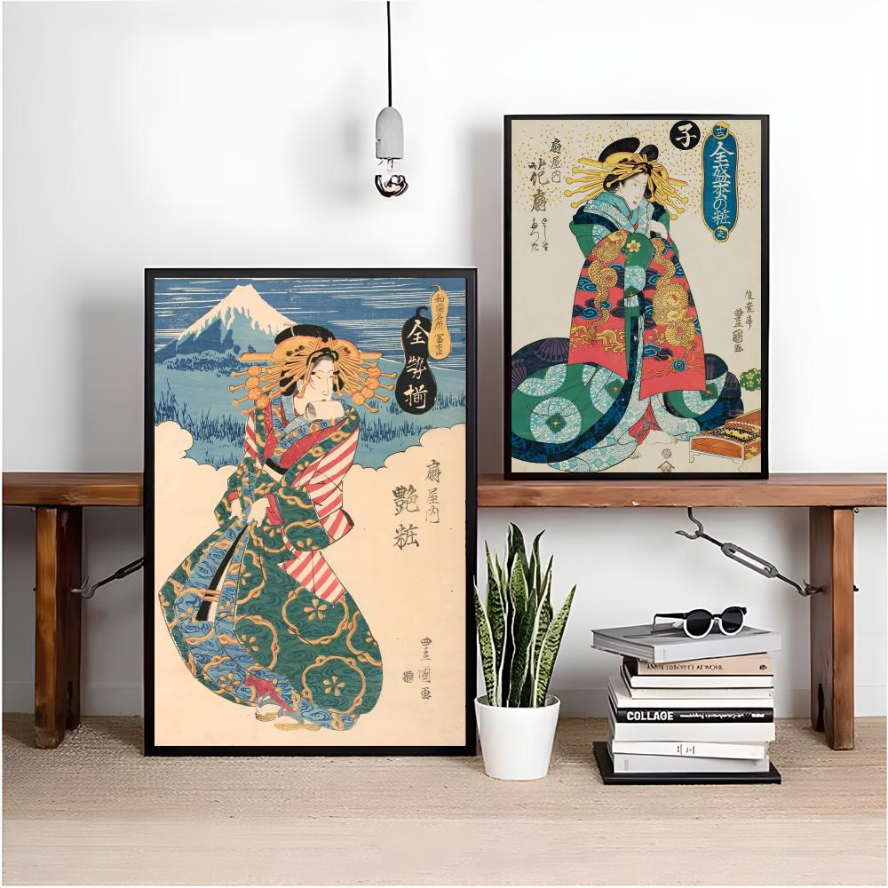 레트로 일본 게이샤 포스터 미니멀리스트 스타일의 간편하 - Interior Design Japanese 리뷰 및 가격