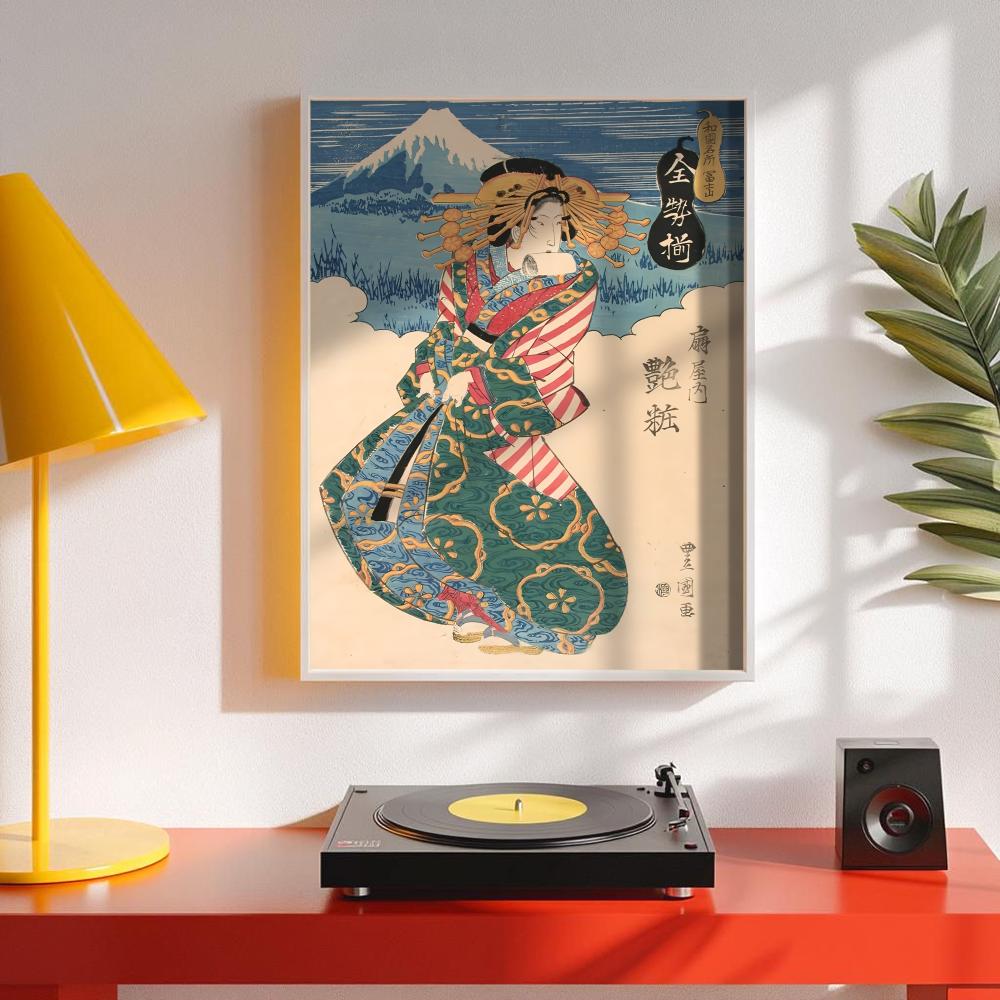 레트로 일본 게이샤 포스터 미니멀리스트 스타일의 간편하 - Interior Design Japanese 리뷰 및 가격